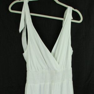 White Sundress Tiered Ruffles Bows Womens Size Small
